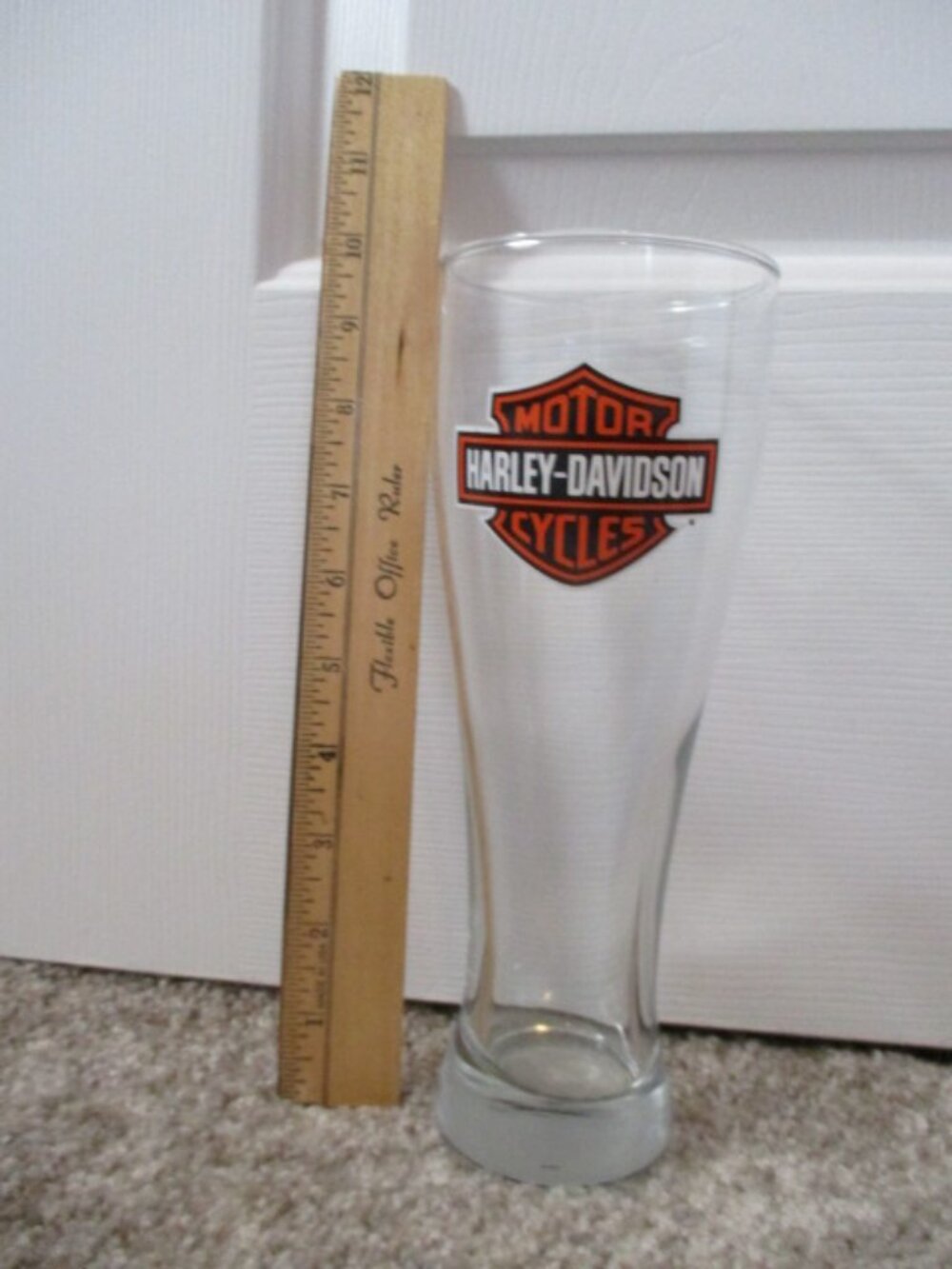 Harley Davidson 9.5 inch Tall Pilsner Bar Drink Glass